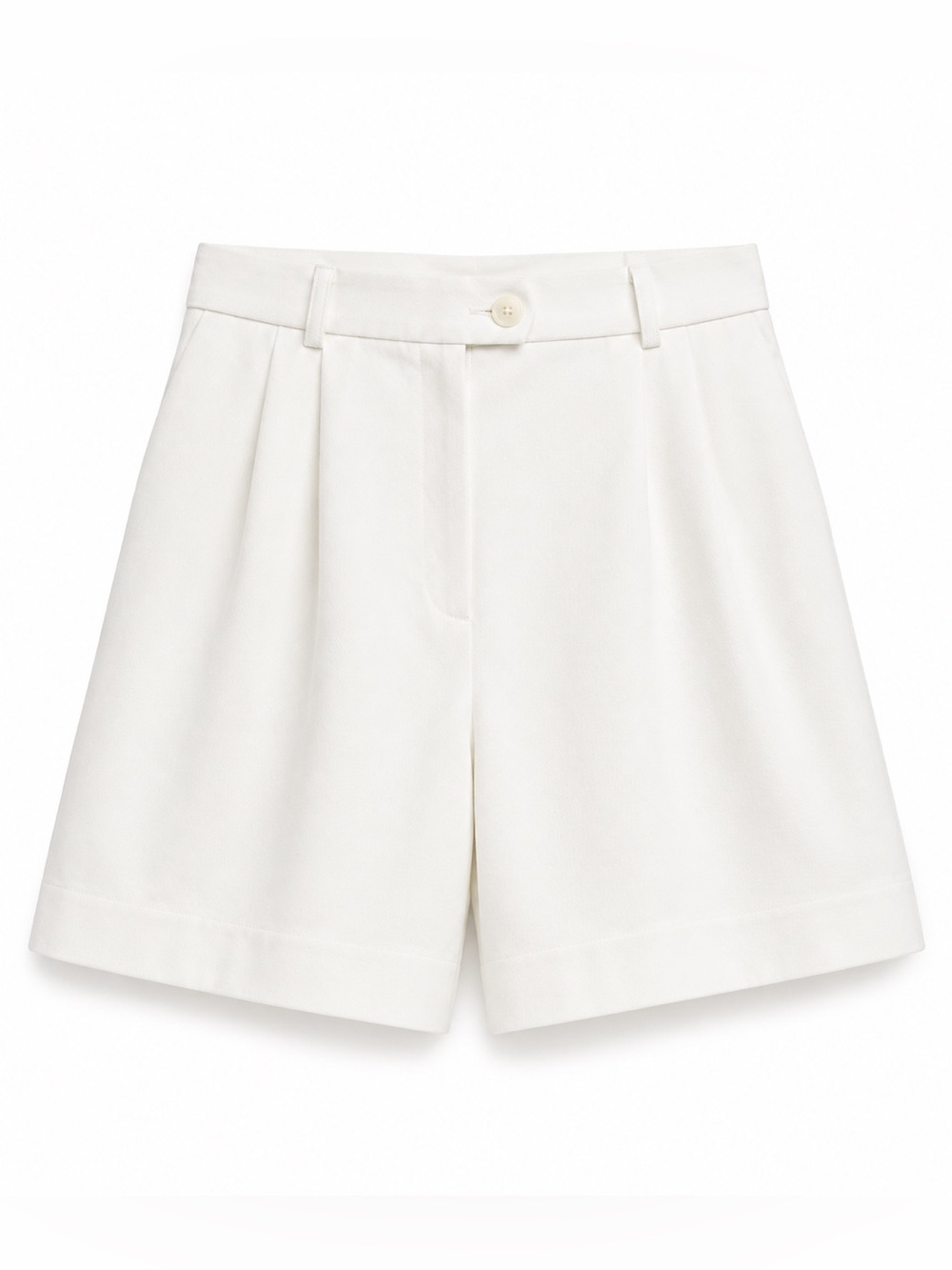 david brooks White High-Rise Tailored Shorts